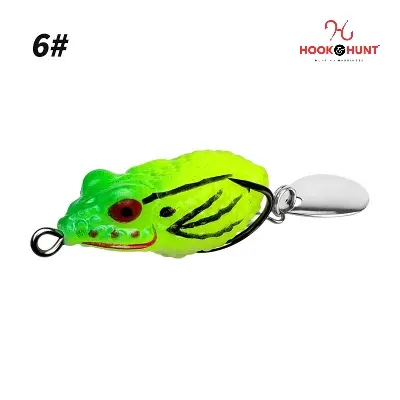 Picture of 01 Pcs Premium High-Performance Bass Fishing Lures - Dual Hook Sequin Frog Bait Set (6#)