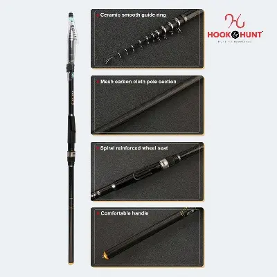Picture of New Alpha Special Carbon Spinning Fishing Rod-  270 cm / 360 cm / 450 cm  Portable Lightweight for Freshwater and Sea Fishing. (360 cm)