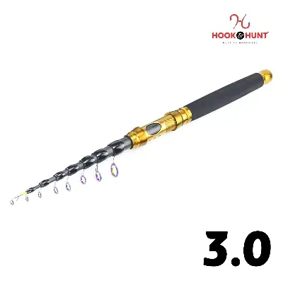 Picture of YG 107 - Model Carbon Fiber Telescopic Sea Fishing Rod (180 cm - 360 cm) – Retractable Ultra-Hard Lure Rod with Compact Travel Design (300 cm)