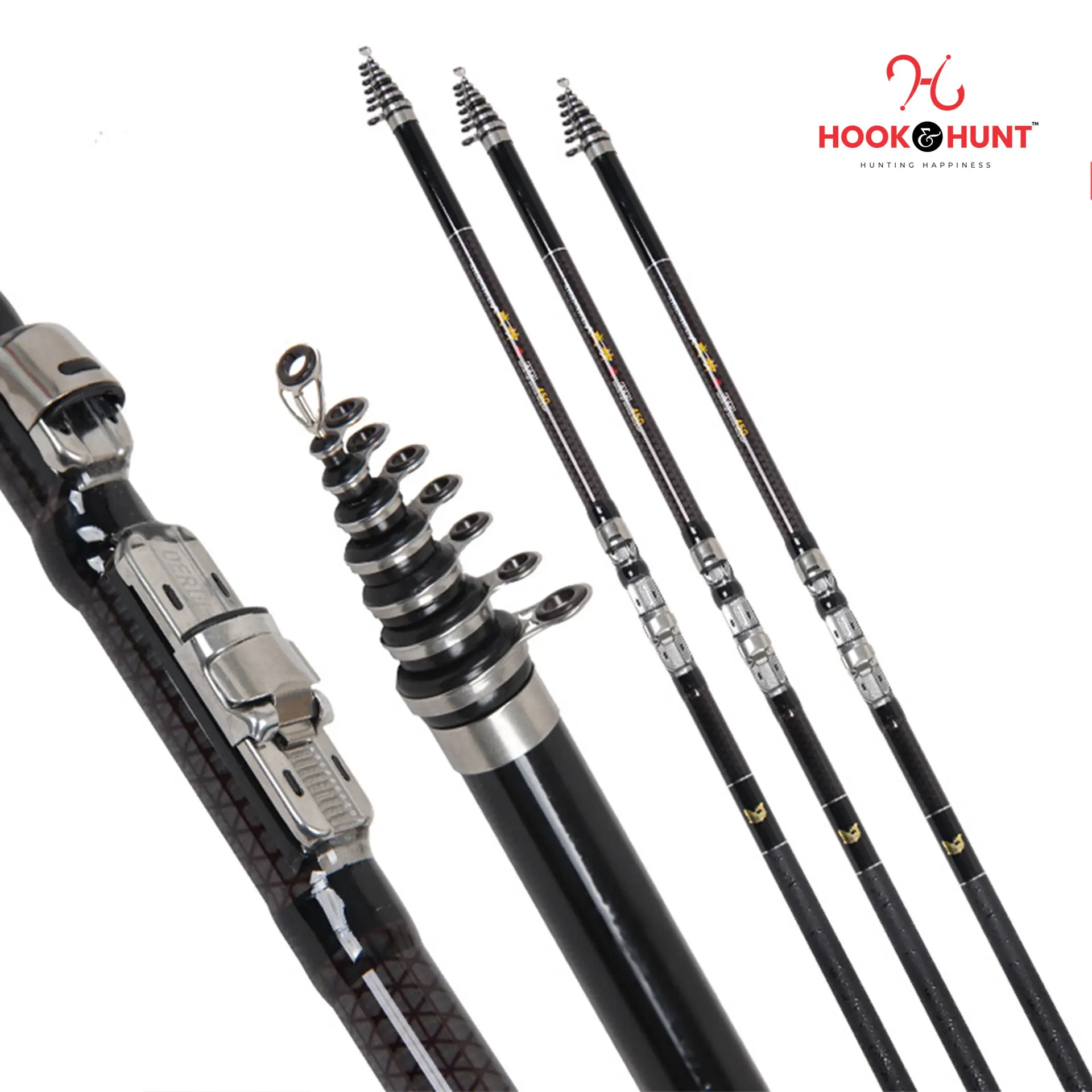 Picture of 450 cm Alpha Copy Carbon Short Section Dual Purpose Rock Fishing Rod – Premium carbon fiber build Rod. (450 cm)