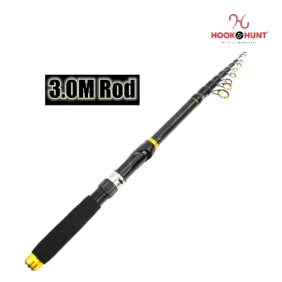 Picture of YG 010 - Model Carbon Fiber Telescopic Sea Fishing Rod (300 cm - 360 cm) – Portable Retractable Lure Fishing Rod, Hard Action (300 cm)
