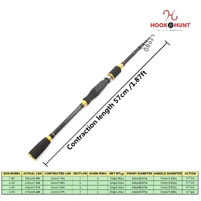 Picture of YG 038 - Model Carbon Fiber Telescopic Sea Fishing Rod (270 cm) – Ultralight Ultra-Short Portable Travel Fishing Rod, Hard Action (270 cm)