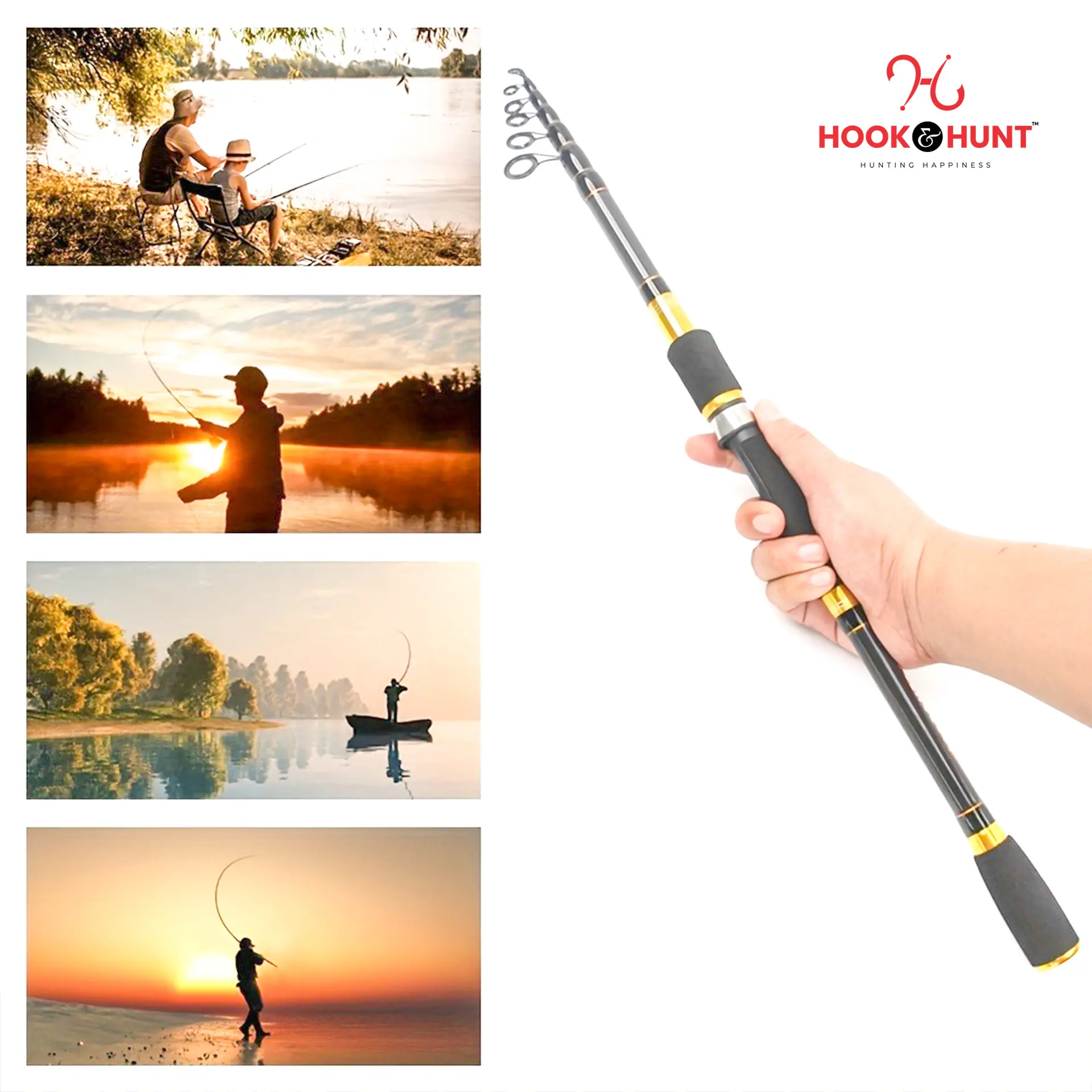 Picture of YG 038 - Model Carbon Fiber Telescopic Sea Fishing Rod (270 cm) – Ultralight Ultra-Short Portable Travel Fishing Rod, Hard Action (270 cm)