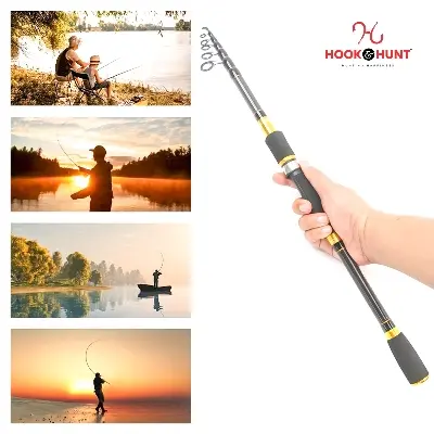 Picture of YG 038 - Model Carbon Fiber Telescopic Sea Fishing Rod (270 cm) – Ultralight Ultra-Short Portable Travel Fishing Rod, Hard Action (270 cm)
