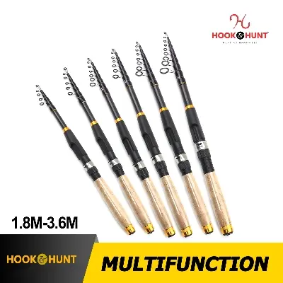 Picture of YG 020 - Model Ultra-Short Retractable Carbon Fiber Sea Fishing Rod (300 cm - 360 cm) – Cork Handle Multi-Functional Lure & Boat Fishing Rod (300 cm)