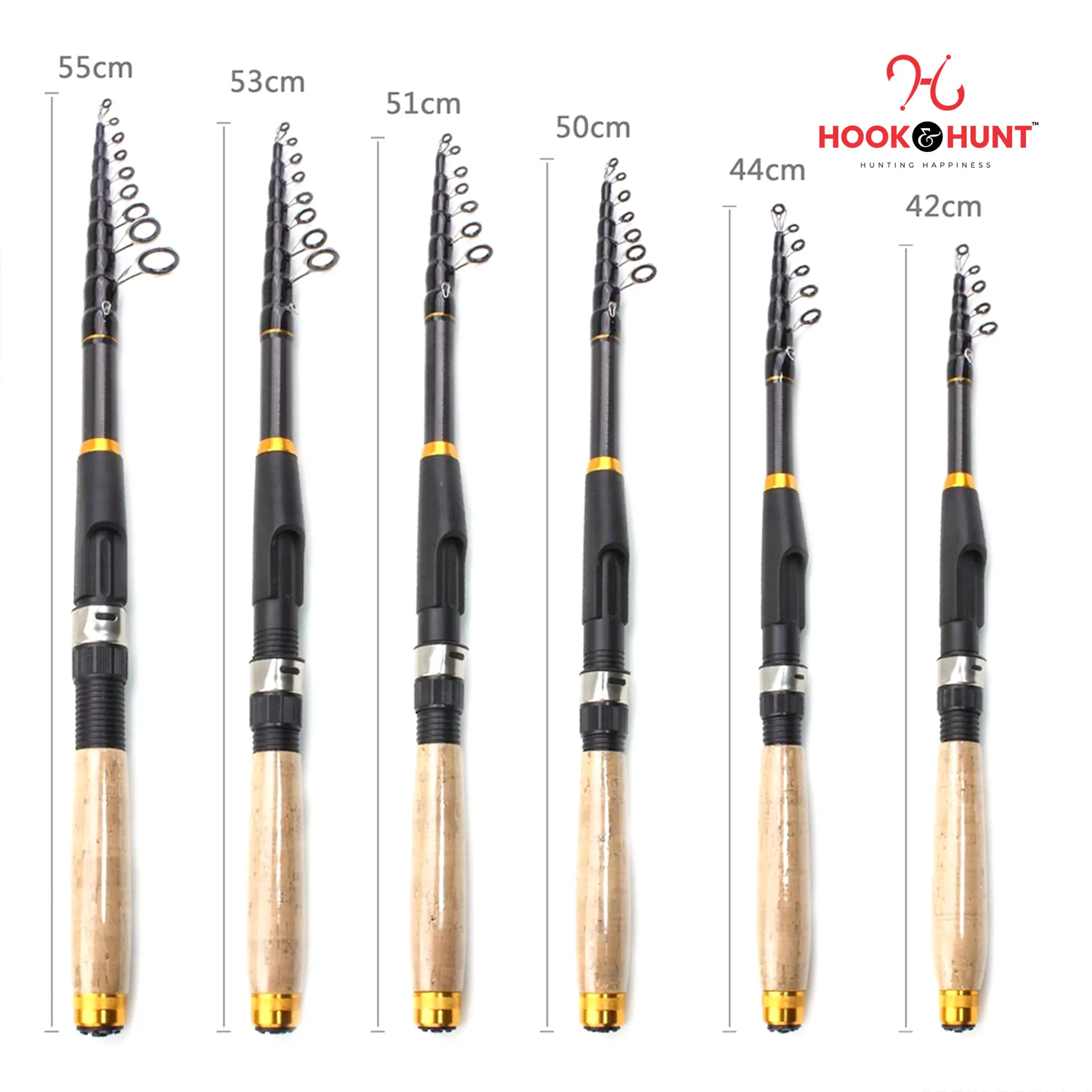 Picture of YG 020 - Model Ultra-Short Retractable Carbon Fiber Sea Fishing Rod (300 cm - 360 cm) – Cork Handle Multi-Functional Lure & Boat Fishing Rod (300 cm)