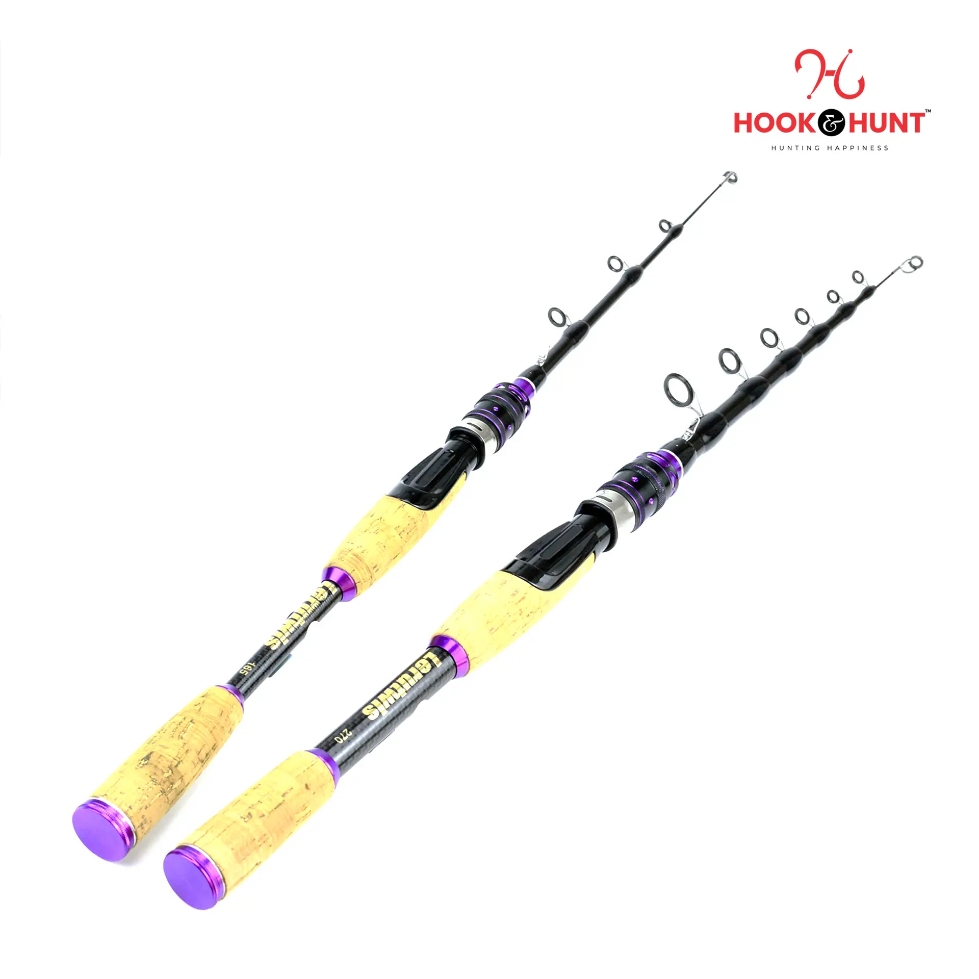 Picture of YG 102 - Model  High Carbon Fiber Telescopic Sea Fishing Rod (270 cm) – Retractable Lure Rod with Super Hard Cork Handle for Bass & Snakehead Fishing (270 cm)