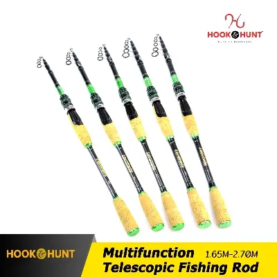 Picture of YG 101 - Model Carbon Fiber Telescopic Sea Fishing Rod (240 Cm) – Retractable Lure Rod with Cork Handle, Super Stiff for Bass & Snakehead Fishing (240 cm)