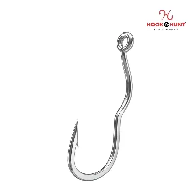 Picture of 12 Piece Hook & Hunt Tube-Attached Flip Fishing Hook No.5–14 – Anti-Spit Anti-Reverse Barbed Hook for Pond & Reservoir Fishing (Size - 12)