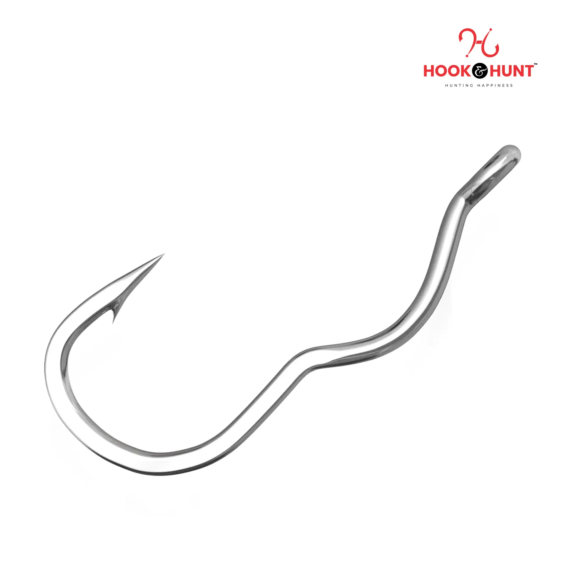 Picture of 12 Piece Hook & Hunt Tube-Attached Flip Fishing Hook No.5–14 – Anti-Spit Anti-Reverse Barbed Hook for Pond & Reservoir Fishing (Size - 14)
