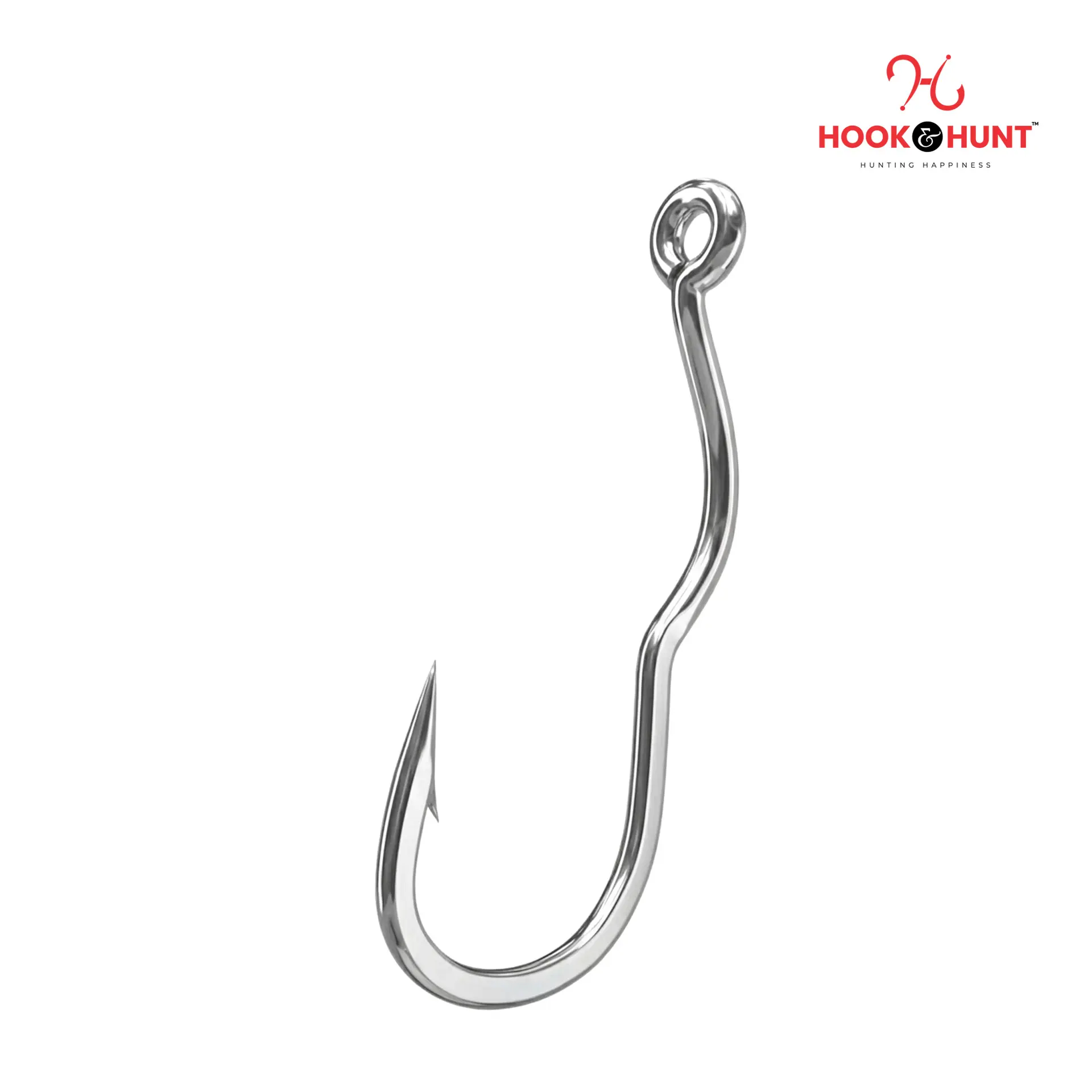 Picture of 12 Piece Hook & Hunt Tube-Attached Flip Fishing Hook No.5–14 – Anti-Spit Anti-Reverse Barbed Hook for Pond & Reservoir Fishing (Size - 7)
