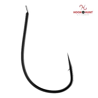 Picture of 12 Piece Hook & Hunt Large Alloy Steel Stream Fishing Hook No.14–22 – Barbed Flip Fly Hook for Big Fish Live Bait & Stream Fishing (Size - 14)