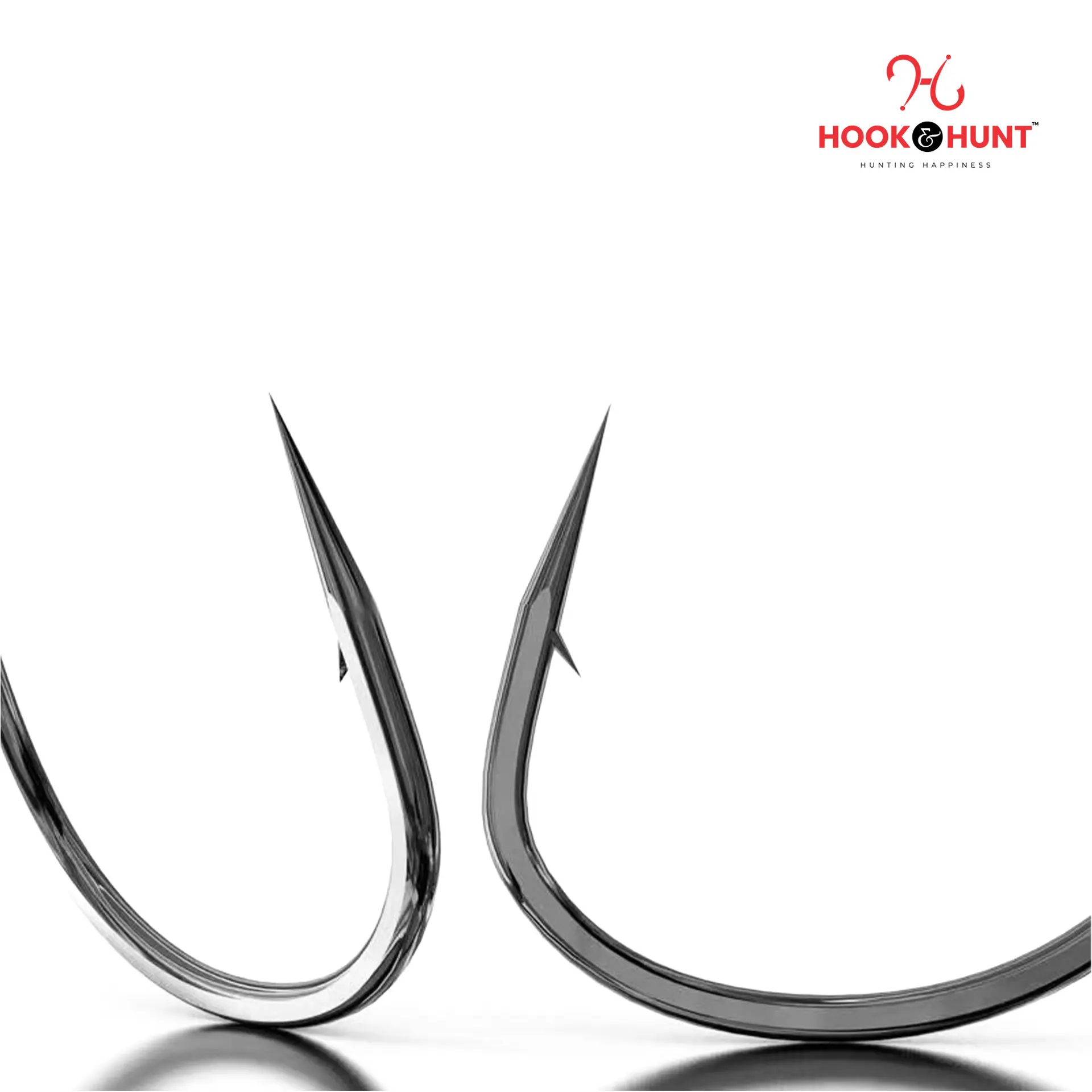 Picture of 12 Piece Hook & Hunt Large Alloy Steel Stream Fishing Hook No.14–22 – Barbed Flip Fly Hook for Big Fish Live Bait & Stream Fishing (Size - 19)