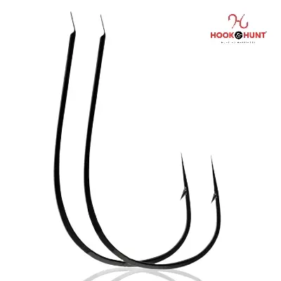 Picture of 12 Piece Hook & Hunt Large Alloy Steel Stream Fishing Hook No.14–22 – Barbed Flip Fly Hook for Big Fish Live Bait & Stream Fishing (Size - 20)