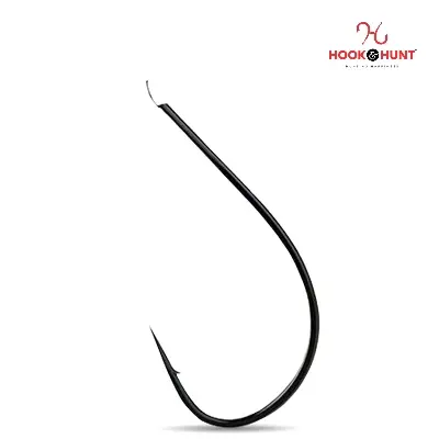 Picture of 12 Piece Hook & Hunt Large Alloy Steel Stream Fishing Hook No.14–22 – Barbed Flip Fly Hook for Big Fish Live Bait & Stream Fishing (Size - 17)