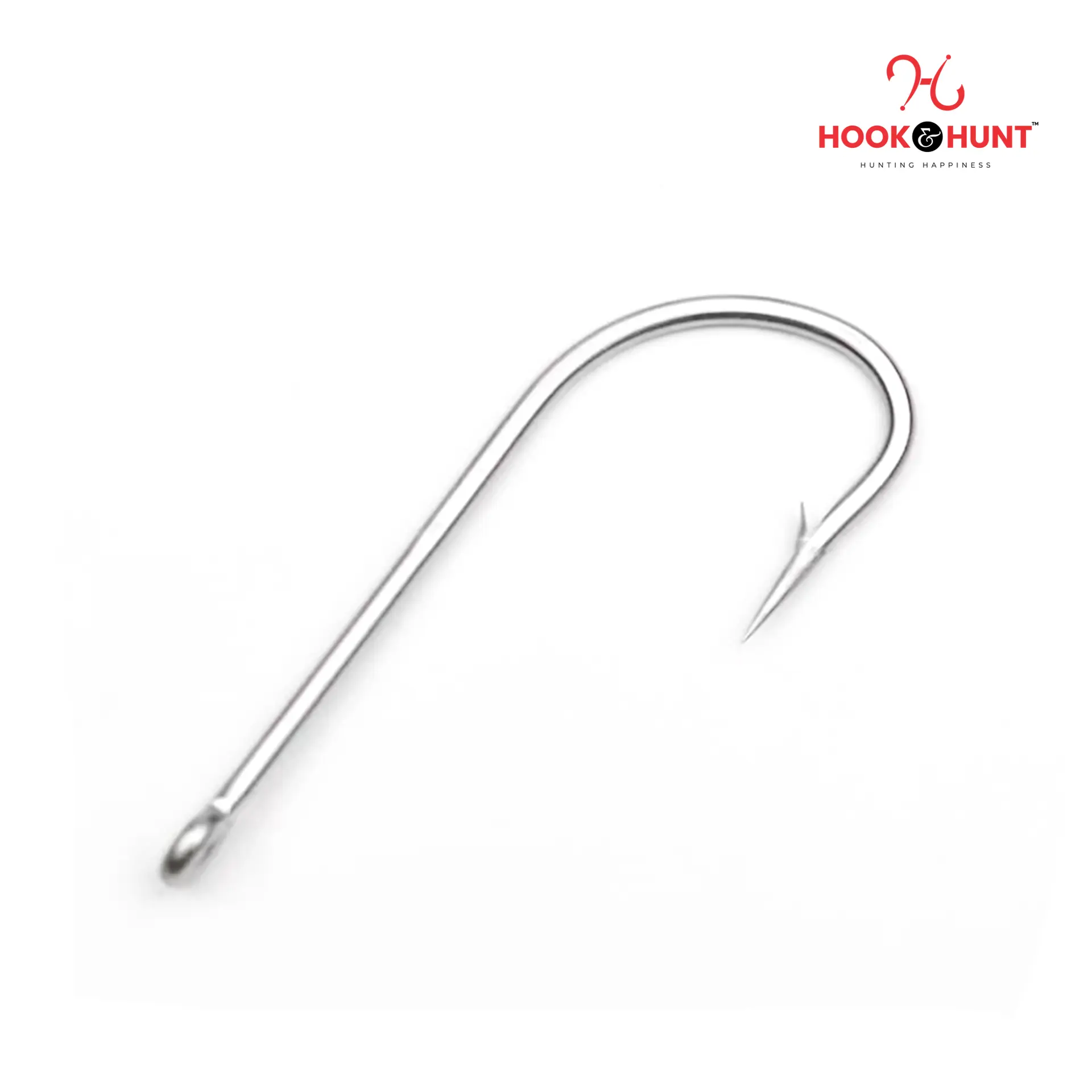 Picture of 12 Piece Hook & Hunt Long Shank Seahorse Fishing Hook No.8–5/0 – Straight Shank Barbed Sea Fishing Hook with Eye Hole for Boat Fishing (Size - 2/0)