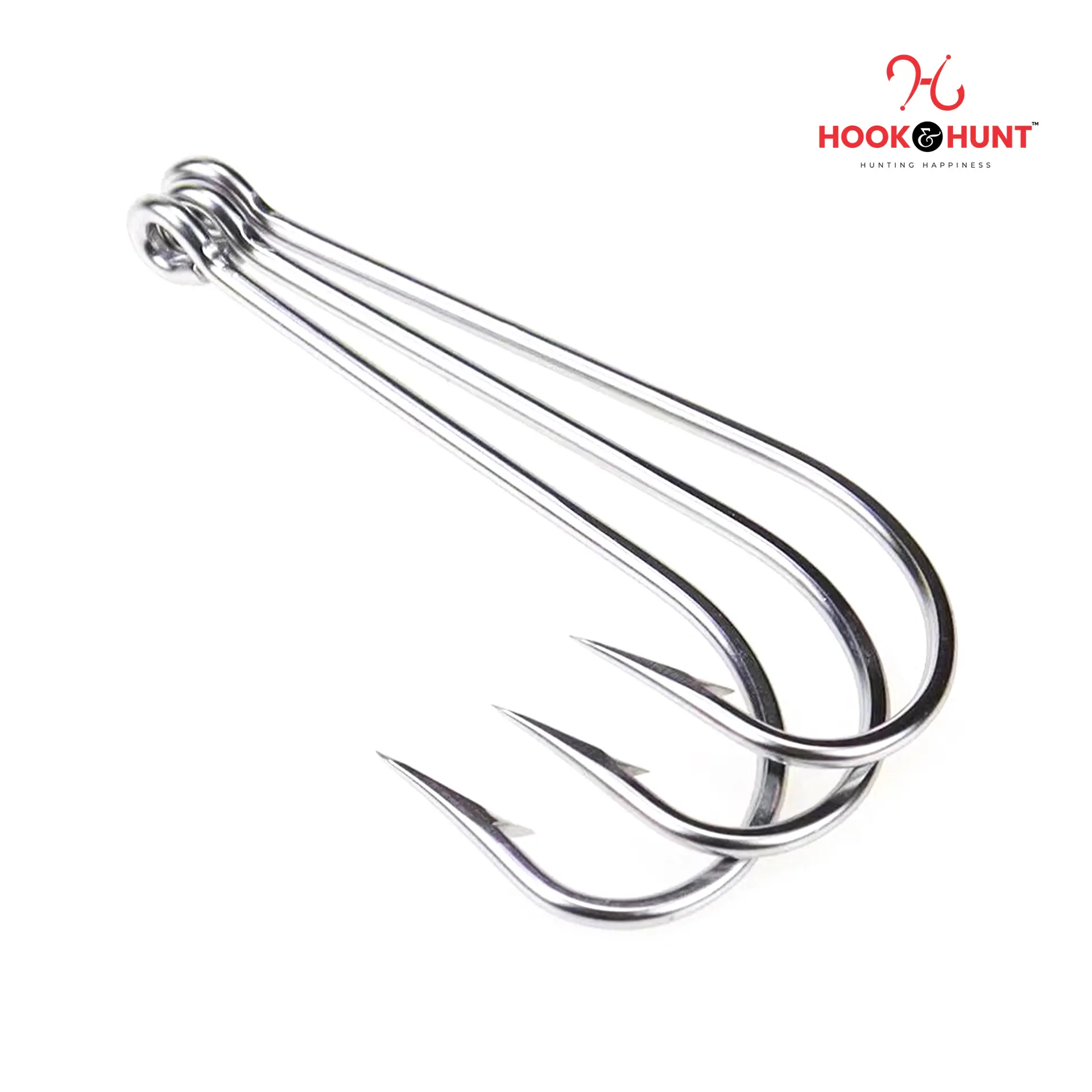 Picture of 12 Piece Hook & Hunt Long Shank Seahorse Fishing Hook No.8–5/0 – Straight Shank Barbed Sea Fishing Hook with Eye Hole for Boat Fishing (Size - 5/0)
