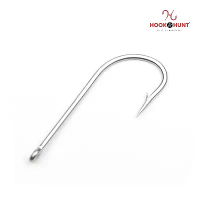 Picture of 12 Piece Hook & Hunt Long Shank Seahorse Fishing Hook No.8–5/0 – Straight Shank Barbed Sea Fishing Hook with Eye Hole for Boat Fishing (Size - 2)