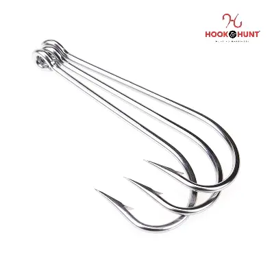 Picture of 12 Piece Hook & Hunt Long Shank Seahorse Fishing Hook No.8–5/0 – Straight Shank Barbed Sea Fishing Hook with Eye Hole for Boat Fishing (Size - 1)