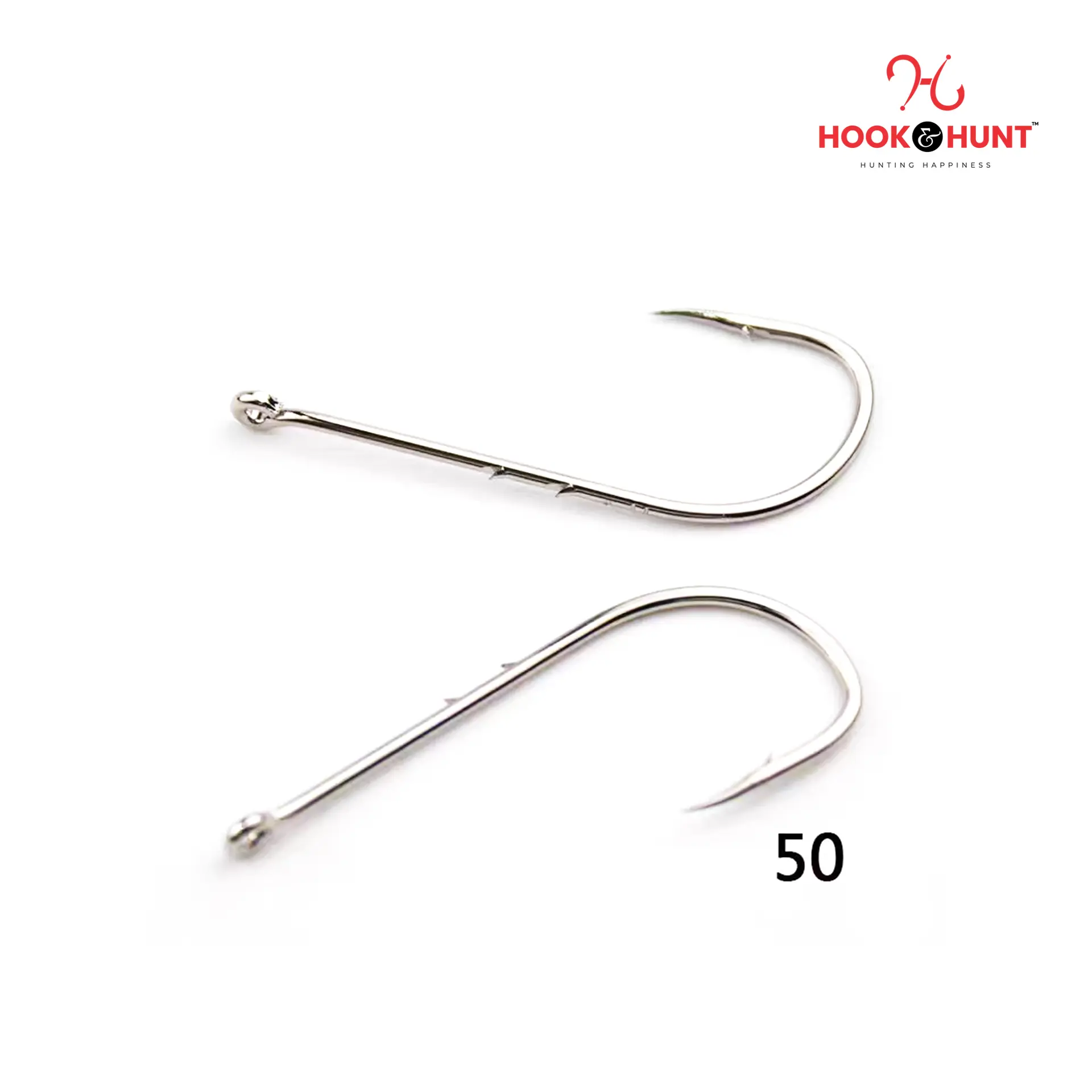 Picture of 12 Piece Hook & Hunt Double Barbed Tidal Fishing Hook Long Shank with Tube – Sea & Lure Fishing Barbed Hook (Size - 5/0)
