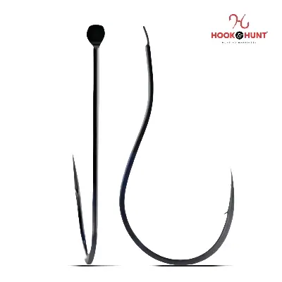 Picture of 10 Piece Hook & Hunt Crank Chinu Barbed Fishing Hook 0.1–11 – Thin Wire Improved Hook for Sea & Rock Fishing (Size - 0.5)