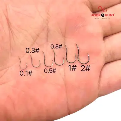 Picture of 10 Piece Hook & Hunt Crank Chinu Barbed Fishing Hook 0.1–11 – Thin Wire Improved Hook for Sea & Rock Fishing (Size - 6)
