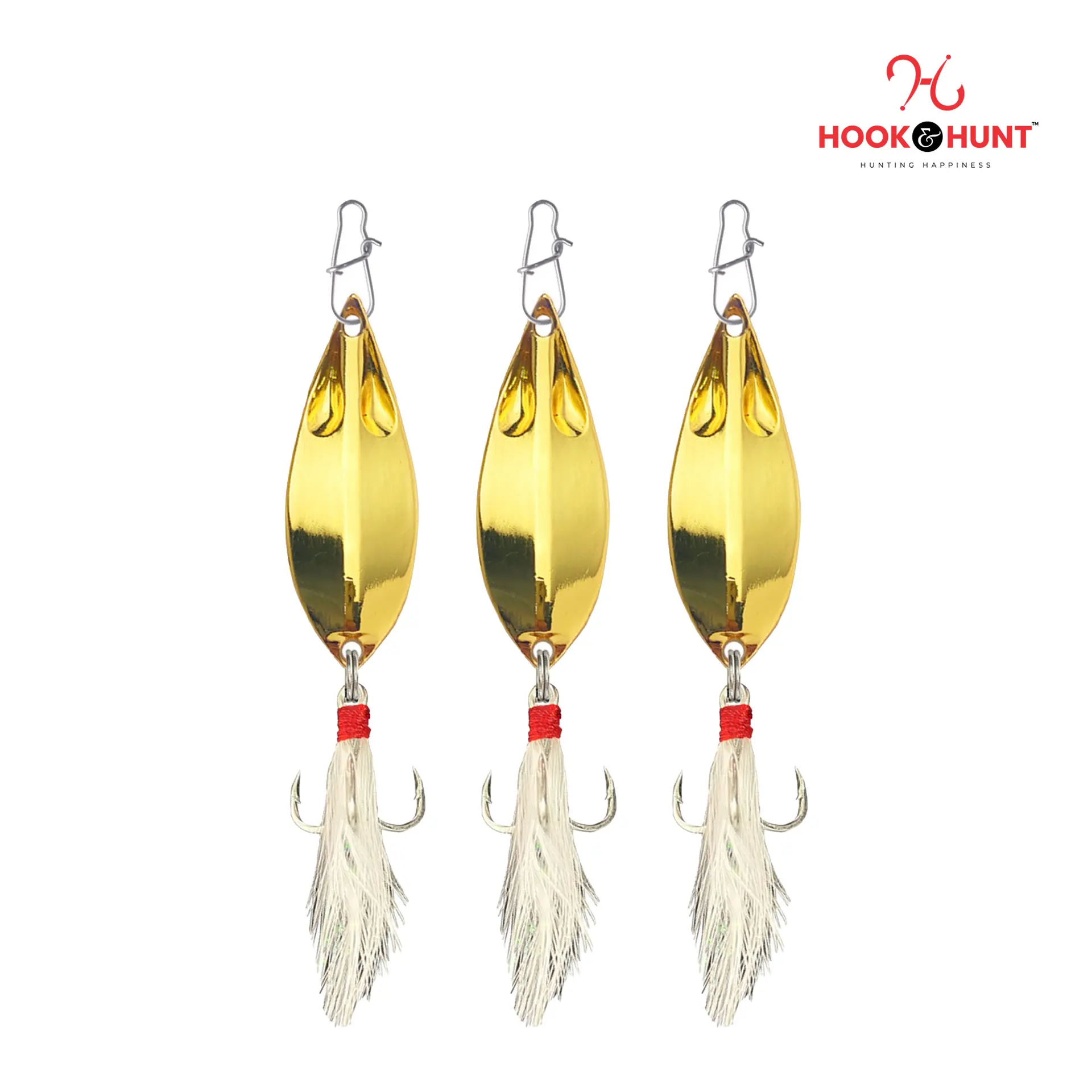 Picture of Hook & Hunt Zinc Alloy Spinner Lure (10 gm – 20 gm) – Long Cast Monster Spinner Hard Bait with Treble Hook & Feather (১০ গ্রাম)
