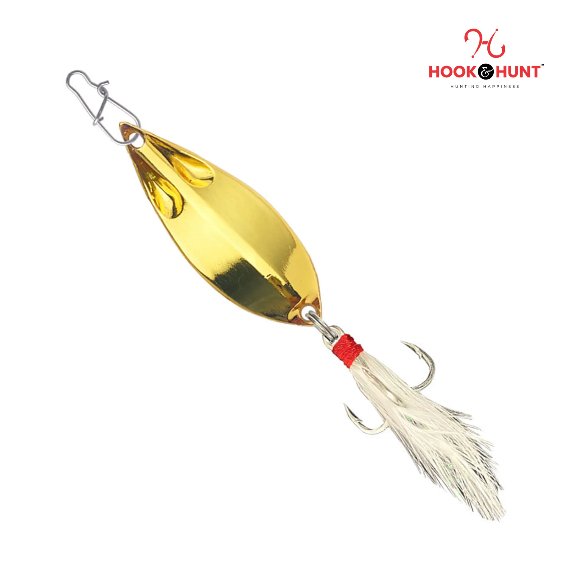 Picture of Hook & Hunt Zinc Alloy Spinner Lure (10 gm – 20 gm) – Long Cast Monster Spinner Hard Bait with Treble Hook & Feather (১০ গ্রাম)