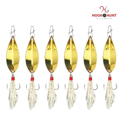 Picture of Hook & Hunt Zinc Alloy Spinner Lure (10 gm – 20 gm) – Long Cast Monster Spinner Hard Bait with Treble Hook & Feather (১৫ গ্রাম)