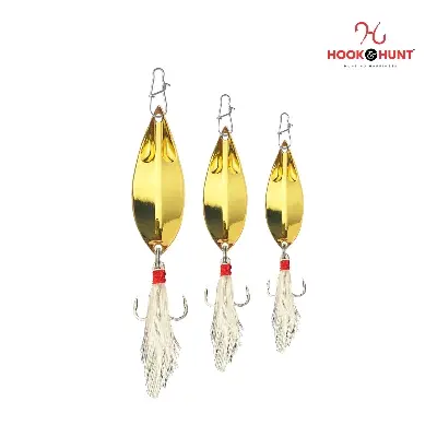 Picture of Hook & Hunt Zinc Alloy Spinner Lure (10 gm – 20 gm) – Long Cast Monster Spinner Hard Bait with Treble Hook & Feather (১৫ গ্রাম)