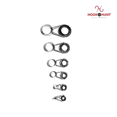 Picture of Hook & Hunt Stainless Steel & Ceramic Fishing Rod Guides Set – Sea Rod Top Rings & Casting Rod Line Guides for Lure Fishing Accessories (১, ২, ৩, ৪, ৫, ৬ সেট)