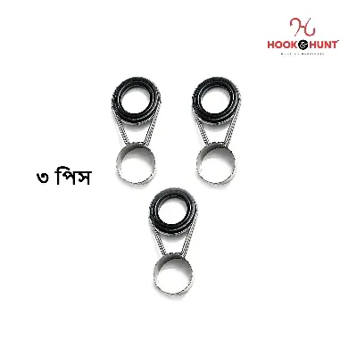 Picture of {6-Section Ring Guide/ Size-19.2mm} Hook & Hunt Stainless Steel & Ceramic Fishing Rod Guides Set – Casting Rod Line Guides for Lure Fishing Accessories (০৩ পিস)