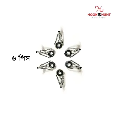 Picture of {1-Section Ring Guide/ Size- 2.2mm} Hook & Hunt Stainless Steel & Ceramic Fishing Rod Guides Set – Sea Rod Top Rings & Casting Rod Line Guides for Lure Fishing Accessories (০৬ পিস)