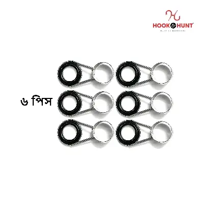 Picture of {5-Section Ring Guide/ Size-17.0mm} Hook & Hunt Stainless Steel & Ceramic Fishing Rod Guides Set – Sea Rod Top Rings & Casting Rod Line Guides for Lure Fishing Accessories (০৬ পিস)