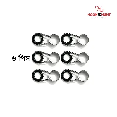 Picture of {4-Section Ring Guide/ Size-13.0mm} Hook & Hunt Stainless Steel & Ceramic Fishing Rod Guides Set – Sea Rod Top Rings & Casting Rod Line Guides for Lure Fishing Accessories (০৬ পিস)