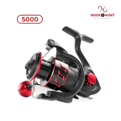 Picture of Hook & Hunt Carved Round Handle Reel All-Metal Spinning Fishing Reel (1000–7000) Series – Heavy Duty Sea, River & Anchor Fishing Reel (Model - 5000)