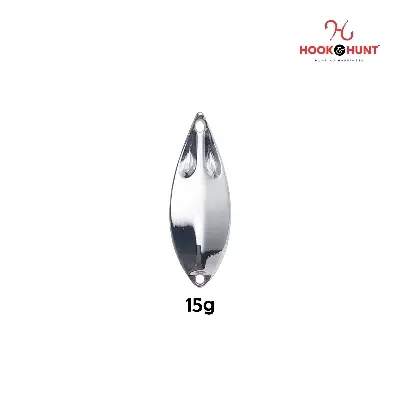 Picture of Hook & Hunt Zinc Alloy Spinner Lure 10gm / 15gm / 20gm – Long Cast Monster Spinner Hard Bait without Treble Hook & Feather (Silver Colour) (হুক  ছাড়া - ১৫ গ্রাম)