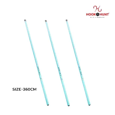 Picture of Sky Blue  Colour (300 – 450 cm) Hook & Hunt Carbon Short Section Stream Fishing Rod – Ultra Light Soft Tone Hand Rod for River & Stream Fishing (আকাশী- 360cm)