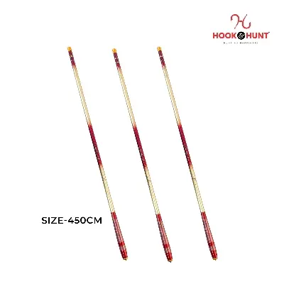 Picture of Hook & Hunt Ultra-Light Super Hard Carbon Stream Fishing Rod (300 – 540 cm) – Short Section 37-Action Hand Rod for Crucian Carp & Stream Fishing (লাল- 450cm)