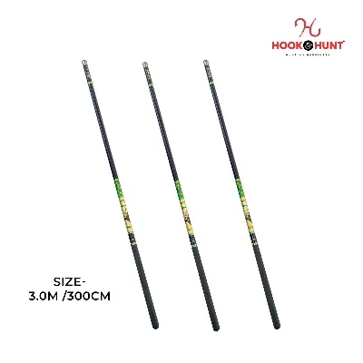 Picture of Multiple Colour (300 – 450 cm) Hook & Hunt Carbon Short Section Stream Fishing Rod – Ultra Light Soft Tone Hand Rod for River & Stream Fishing (সবুজ-  300cm)