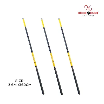 Picture of Multiple Colour (300 – 450 cm) Hook & Hunt Carbon Short Section Stream Fishing Rod – Ultra Light Soft Tone Hand Rod for River & Stream Fishing (হলুদ-  360cm)
