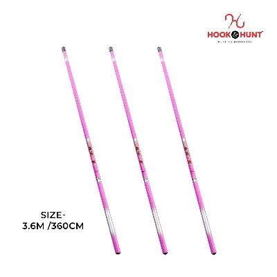 Picture of Multiple Colour (300 – 450 cm) Hook & Hunt Carbon Short Section Stream Fishing Rod – Ultra Light Soft Tone Hand Rod for River & Stream Fishing (গোলাপী-  360cm)