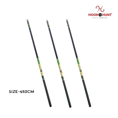 Picture of 450cm Hook & Hunt Carbon Short Section Stream Fishing Rod – Ultra Light Soft Tone Hand Rod for River & Stream Fishing (সবুজ- 450cm)