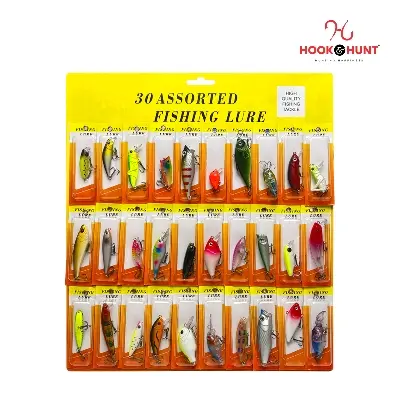 Picture of Hook & Hunt 30 Pieces Spinner Fishing Lure Set – Metallic Spinner Treble Hook Hard Bait Artificial Lure Assorted Colors (৩০ পিস)
