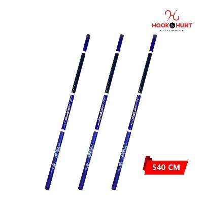 Picture of Blue Colour Hook & Hunt Fiberglass Stream Fishing Rod (180 cm - 720 cm) - Super Hard Lightweight Short Section Hand Rod (540 cm)