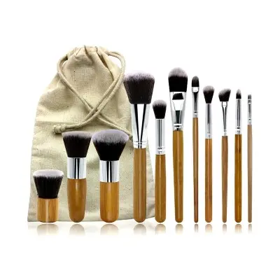 Picture of Bamboo makeup Brush Set 11 Pieces - Multicolor