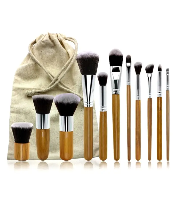 Picture of Bamboo makeup Brush Set 11 Pieces - Multicolor