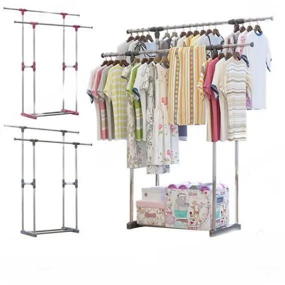 Picture of Double Pool Clothing Hanger Stand. Stainless Steel And Moving System - Not Specified