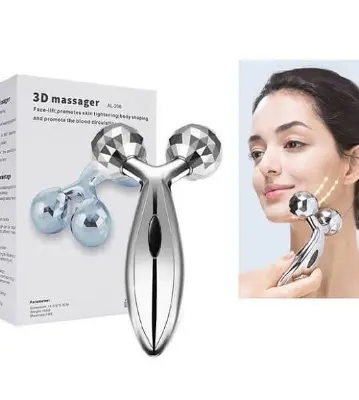 Picture of Y Shape 3D Body Face Massager Roller - Silver