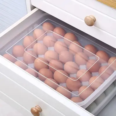 Picture of 34 Eggs Holder Storage Box Picnic Kitchen Refrigerator Fresh-keeping Container - CLEAR